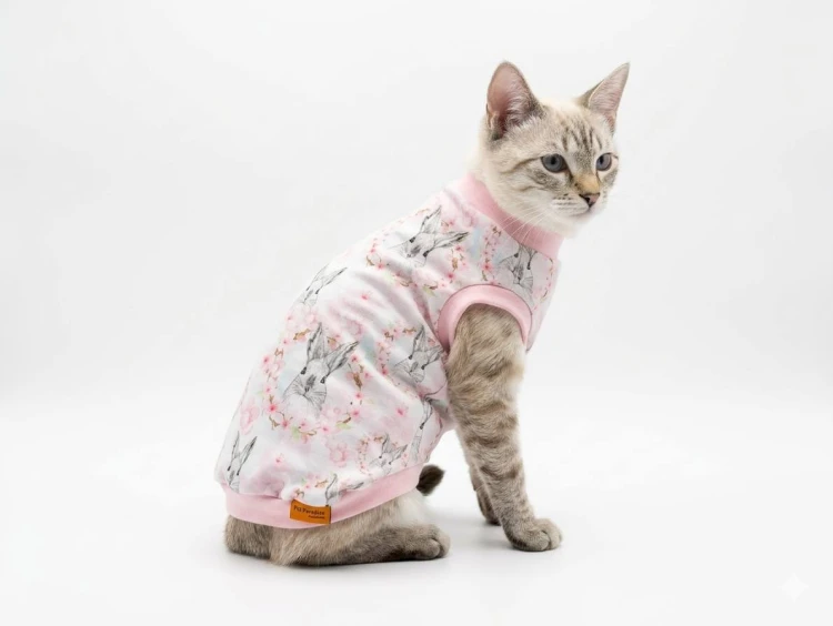 Wielkanocna bluzeczka dla kota w króliczki4.jpg