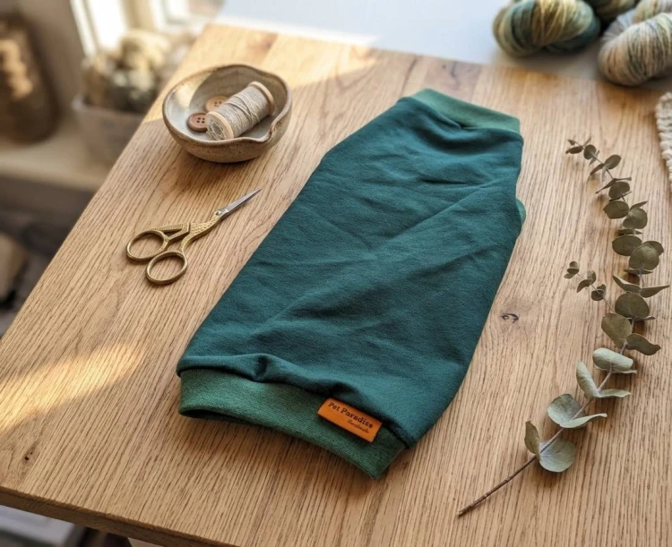 jednokolorowa bluzka dla kota- zieleń.jpg