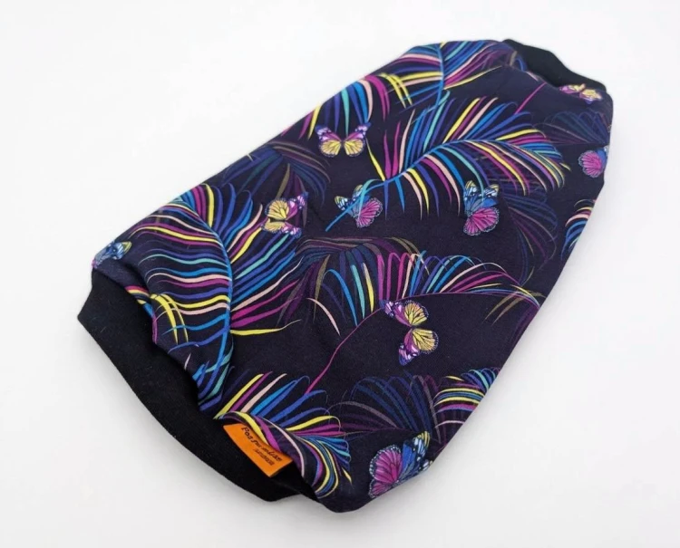 Ubranko dla kota handmade bluzka w tropikalne liście palmy1.jpg
