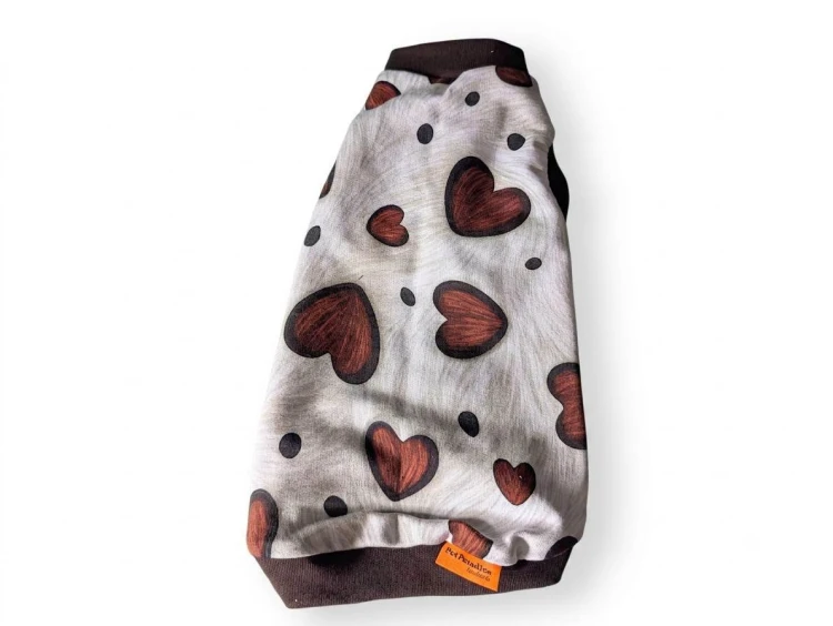 Bluza dla kota w brązowe serduszka – PetParadise Handmade 2.jpg
